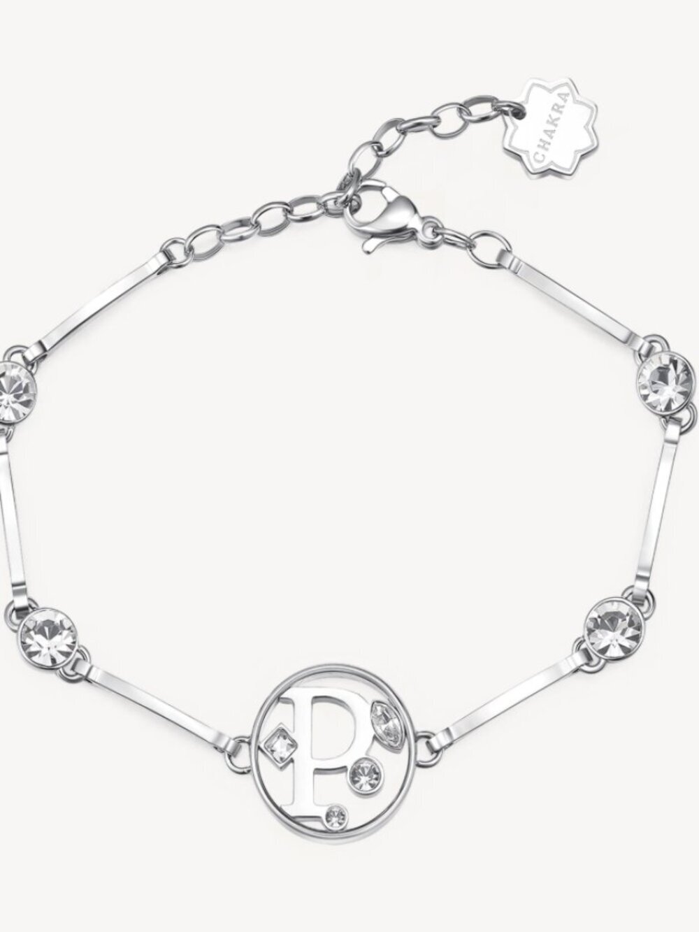 Brosway Italia Silver Letter P Bracelet with Swarovski Crystals